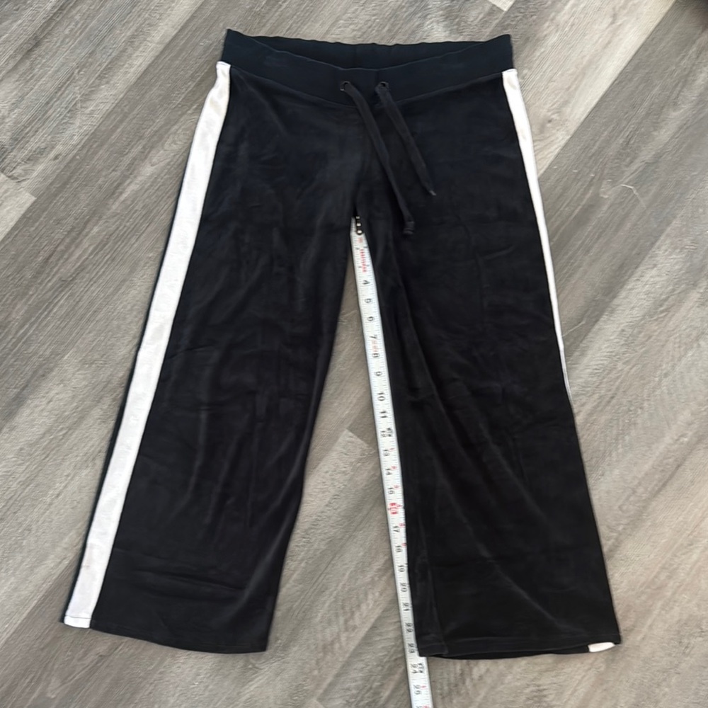 J.Lo Black and White Velour Matching Track Suit with Stripe - Picture 8 of 14